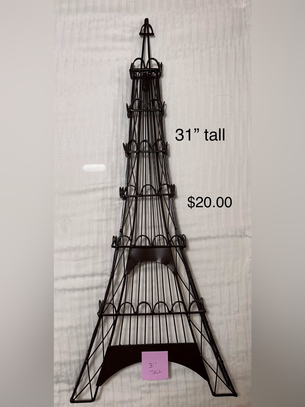 Metal Eiffel Tower Wire Display Stand - Black